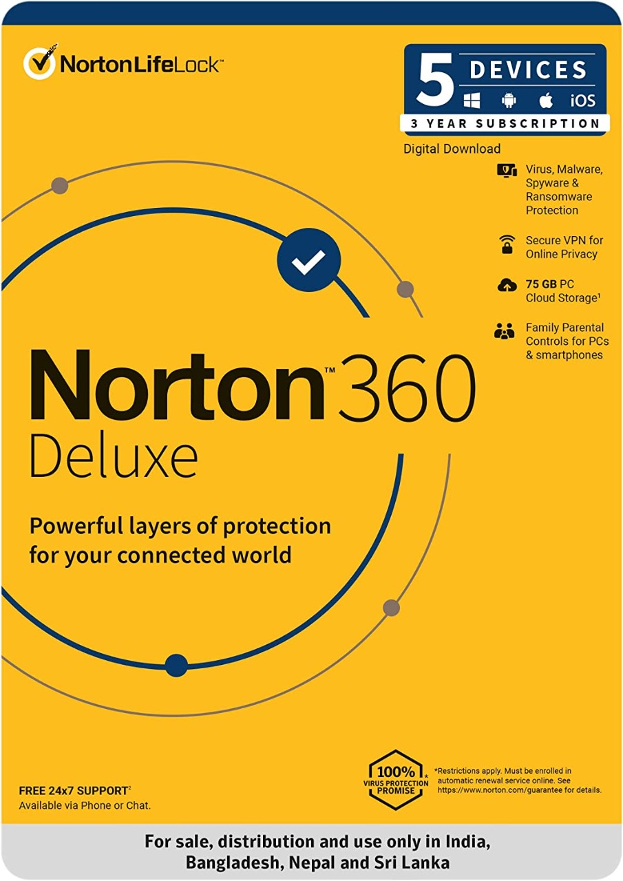 Norton 360 Deluxe
5 Devices 3 Years